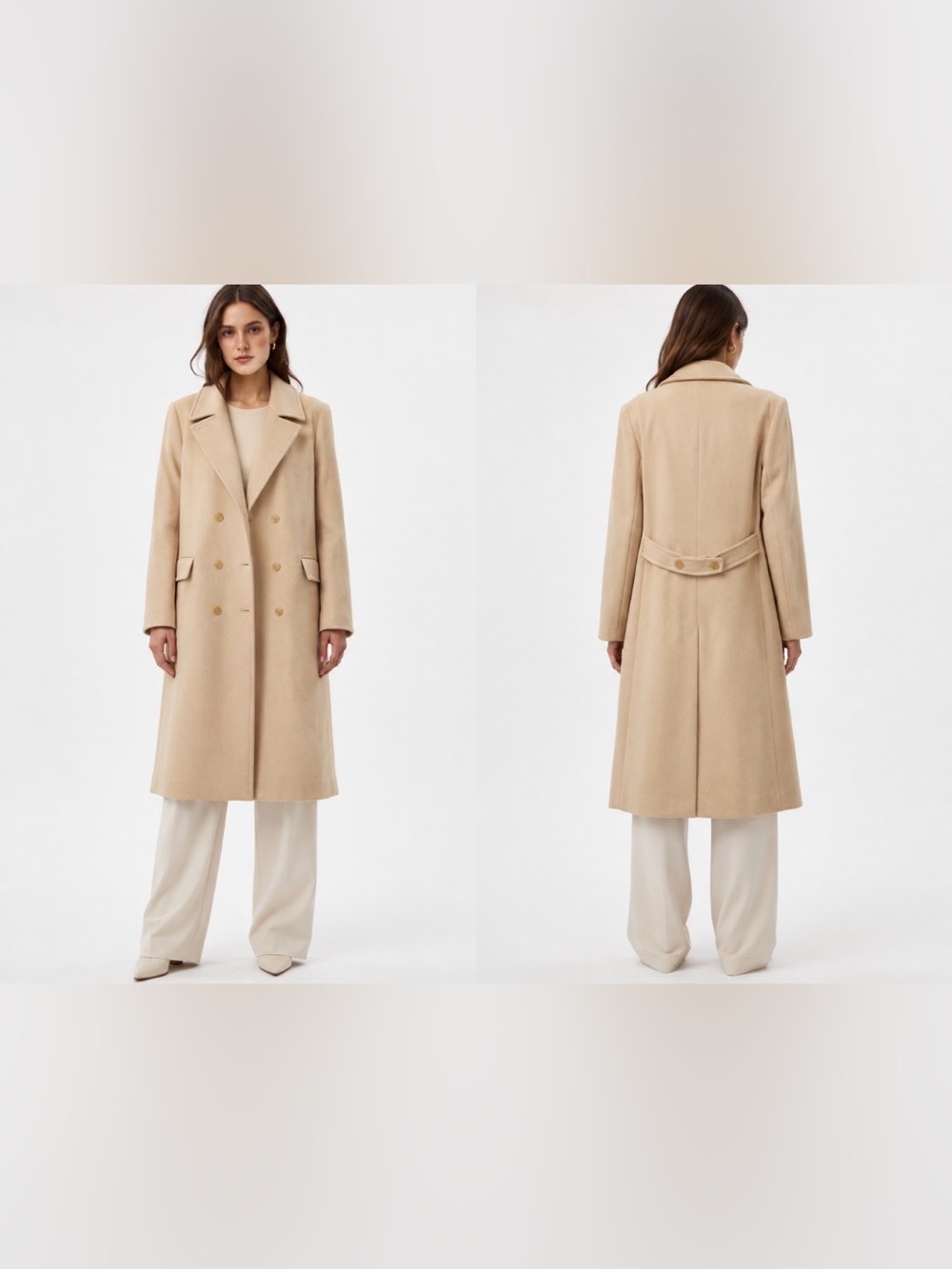 Pendleton VTG Cream Virgin Wool Double Breast Car Coat 12 minimalist capsule